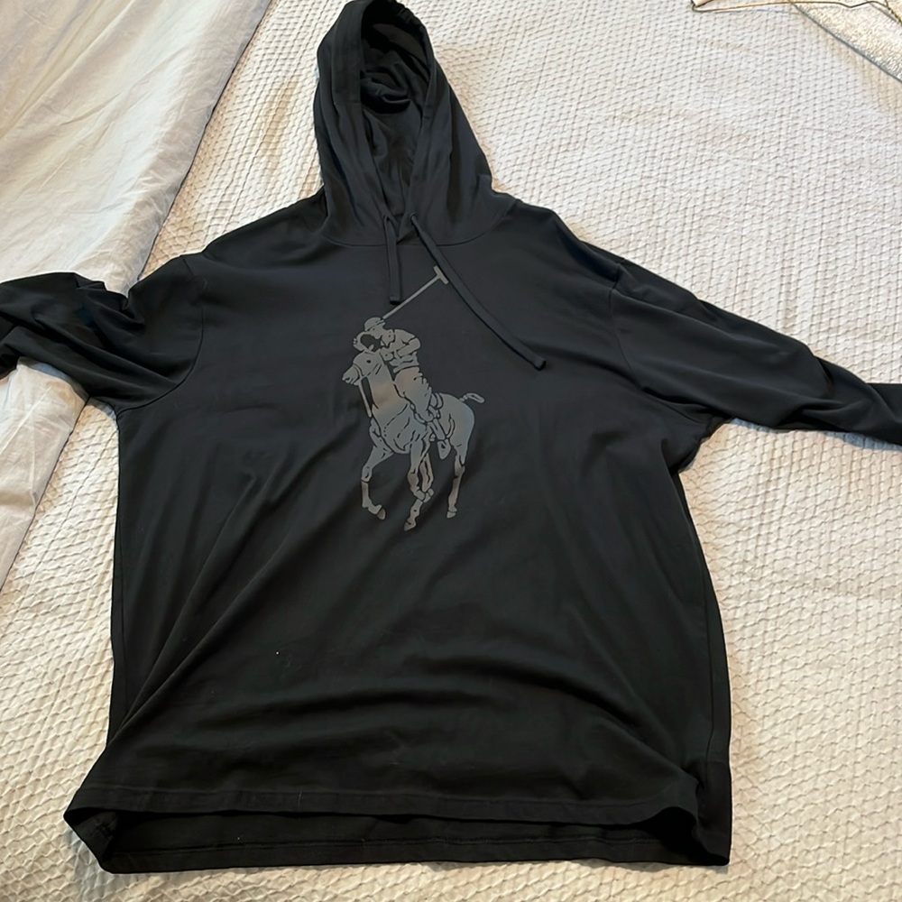 Men’s polo fleece hoodie large